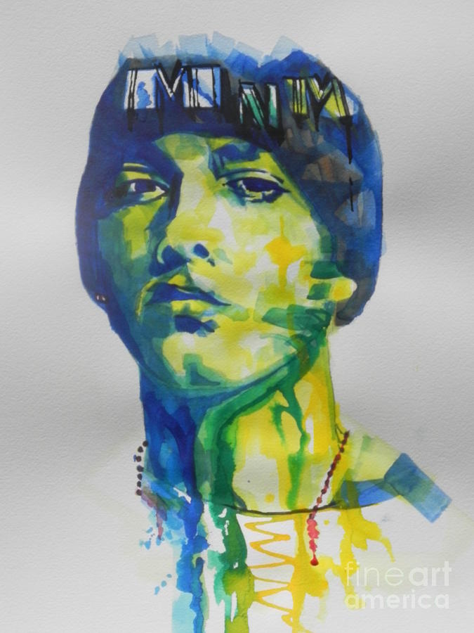 Rapper  EMINEM Painting by Chrisann Ellis