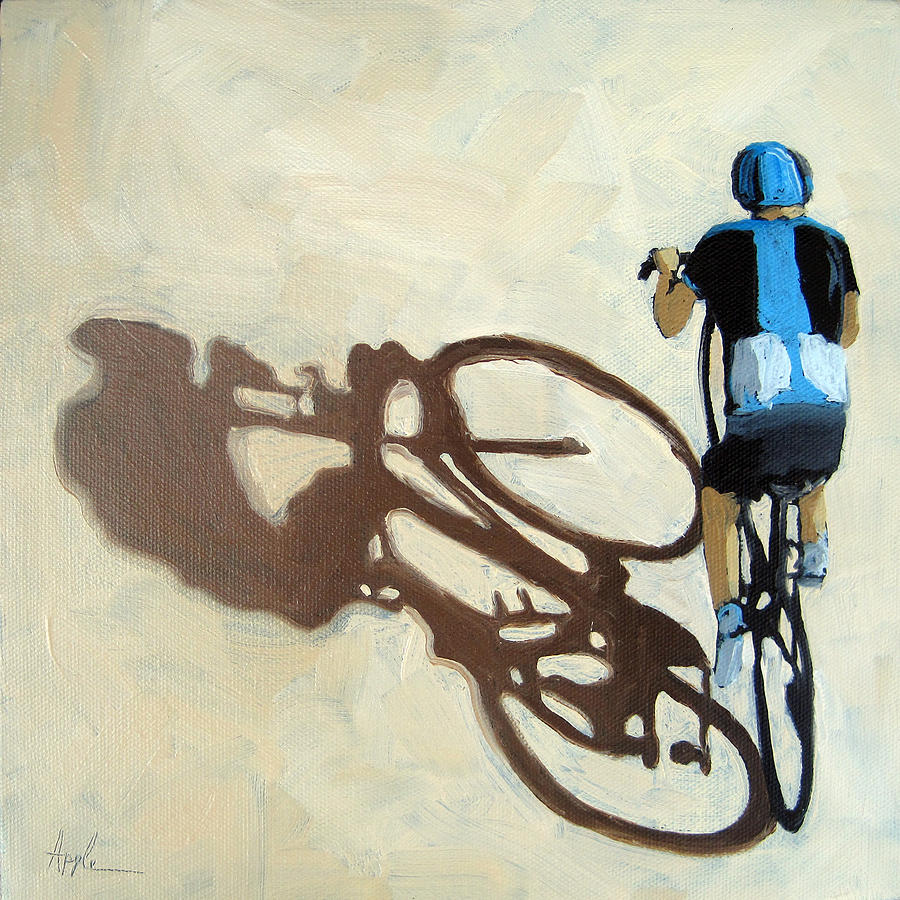 Bicycling Painting - Single Focus bicycle art by Linda Apple