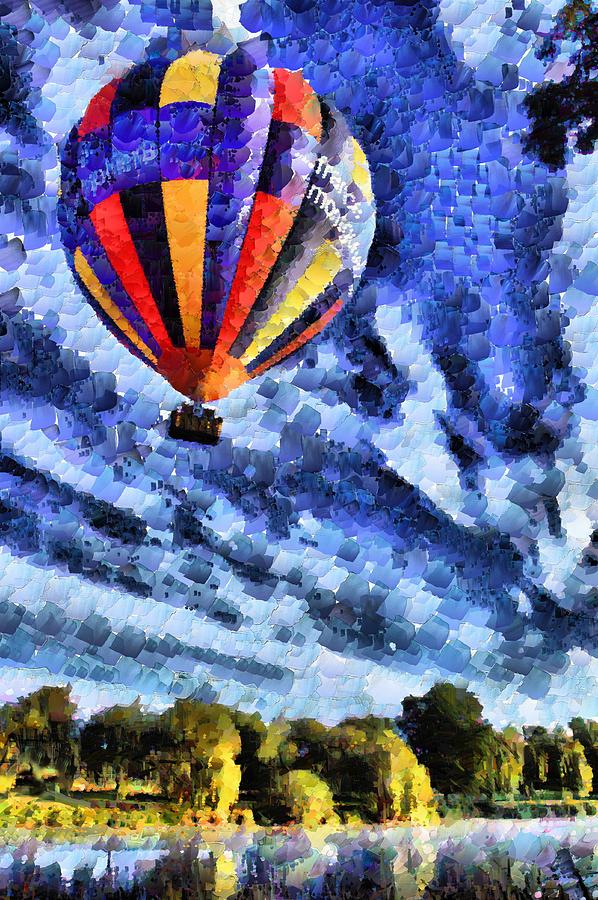 Single Hot Air Balloon Digital Art