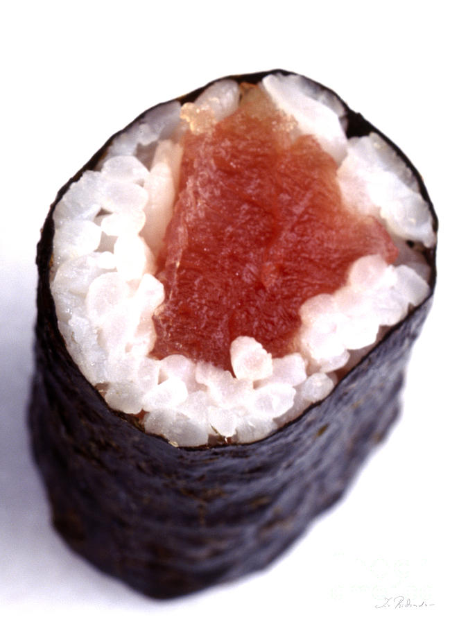 Food Photograph - Single Piece of maguro tuna Sushi  by Iris Richardson
