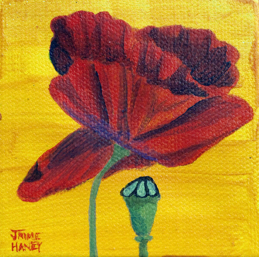 Single Red Painting by Jaime Haney