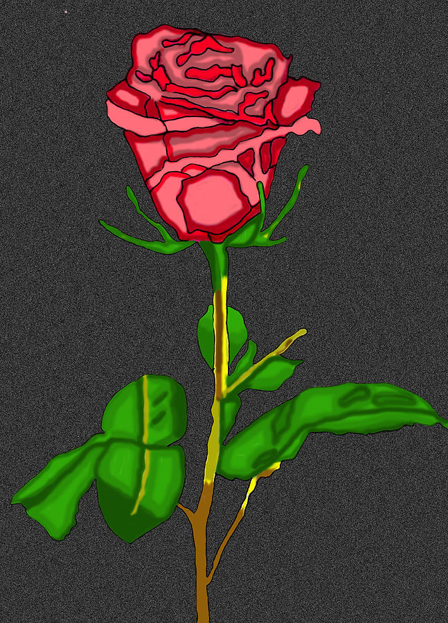 Single Red Rose Digital Art by Christine Perry