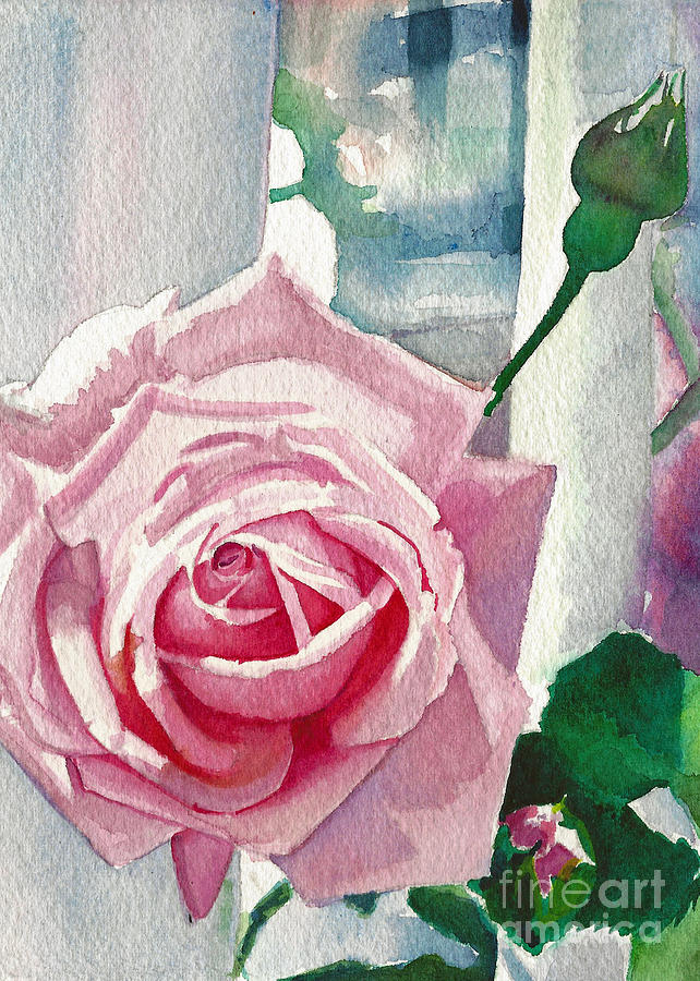Single Rose Painting by Daniela Easter