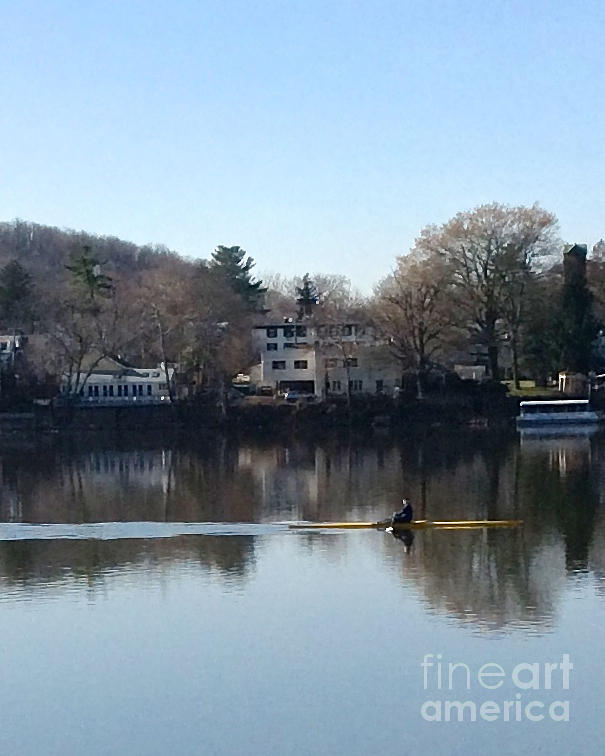 Single Scull on the Delaware - 1 Photograph by Christopher Plummer