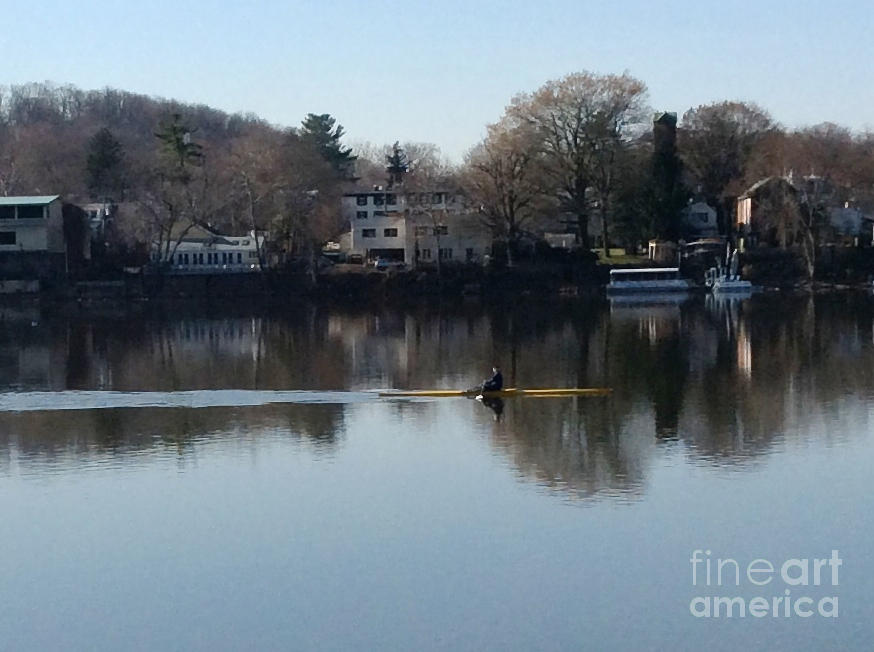 Single Scull on the Delaware - 2 Photograph by Christopher Plummer