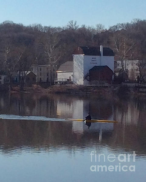 Single Scull on the Delaware - 4 Photograph by Christopher Plummer