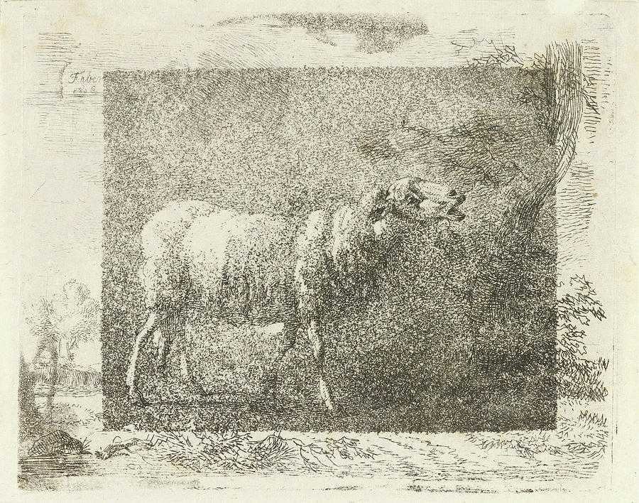 Sheep Drawing - Single Sheep, Frdric Thodore Faber by Fr?d?ric Th?odore Faber
