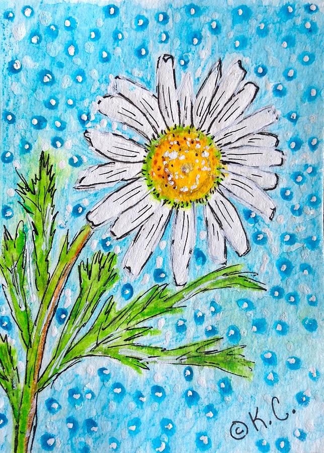 Single Summer Daisy Painting by Kathy Marrs Chandler