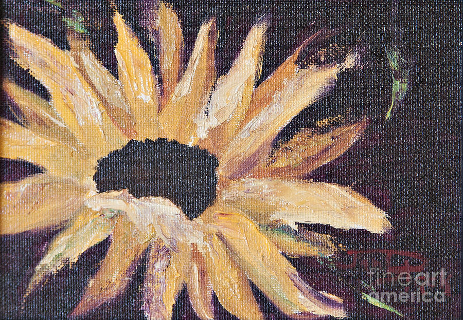 Sunflower Painting - Single Sunflower by Jan Black