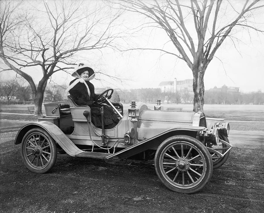 Single Woman In Auto Photograph by Harris & Ewing