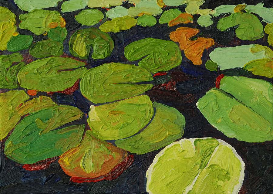 Singleton Lily Pads Painting by Phil Chadwick