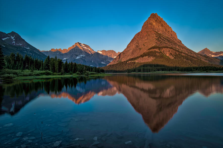 Sinopah Mountain at Two Medicine Lake Glacier NP Photograph by Mark Serfass