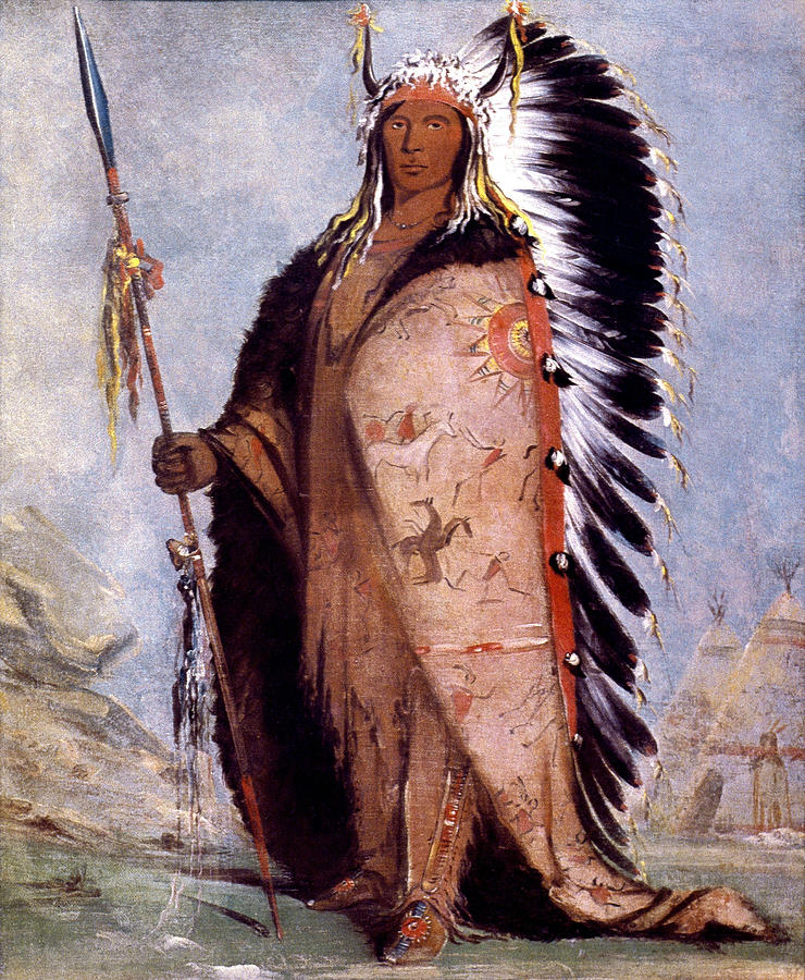 Sioux Chief Black Rock Painting by Granger
