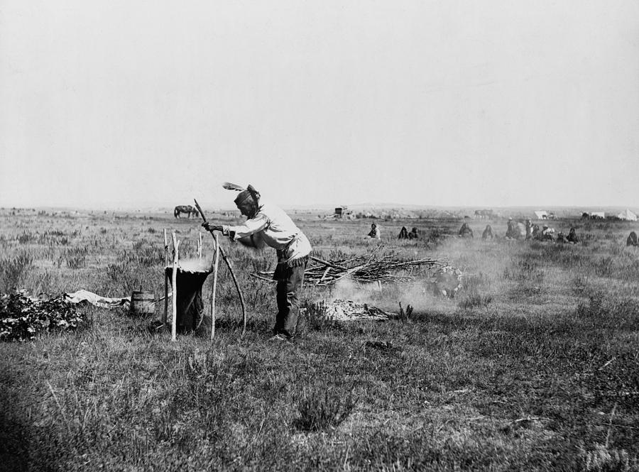 Sioux Cooking, C1911 Photograph by Granger