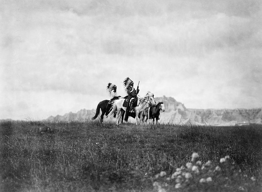 Sioux Horsemen, C1905 Photograph by Granger