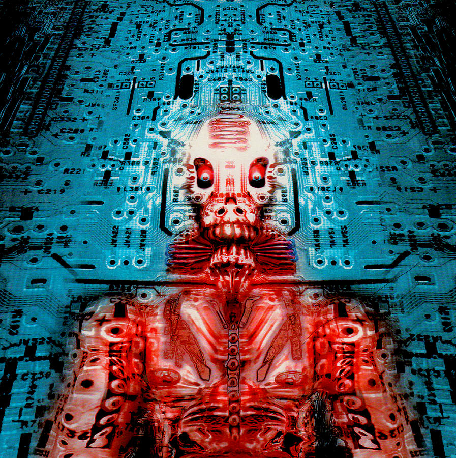 Science Fiction Digital Art - Sir Circuitys sartorial cybernetics by Del Gaizo