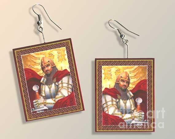 Sir Gawain Paper Earrings Digital Art by Melissa A Benson