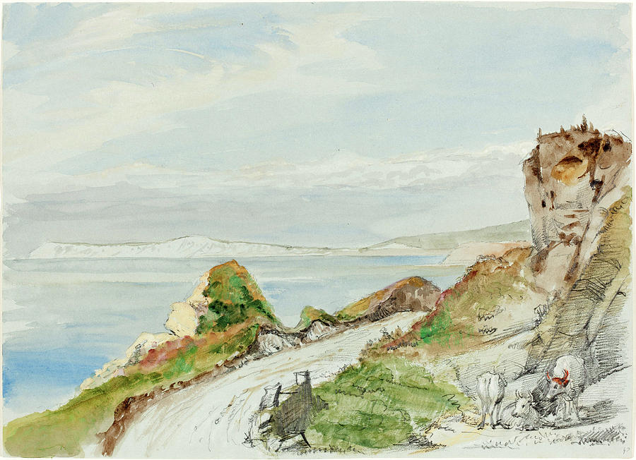 Sir George Hayter, British 1792-1871, Freshwater Bay Drawing by Litz ...