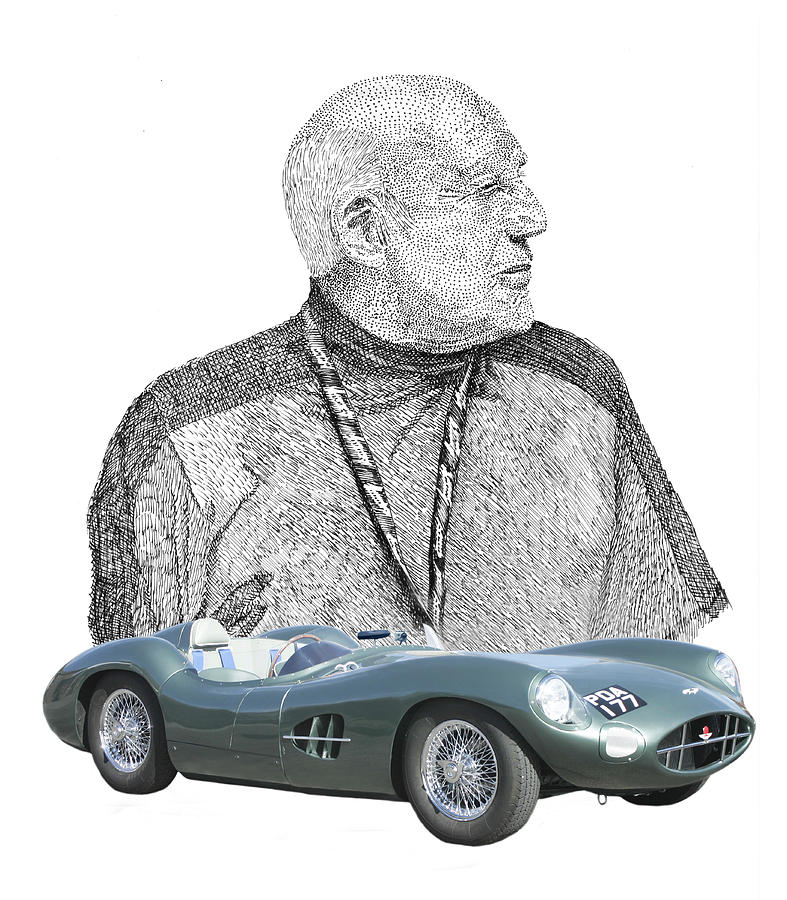 Shelby Drawing - Sir Stirling Moss  by Jack Pumphrey