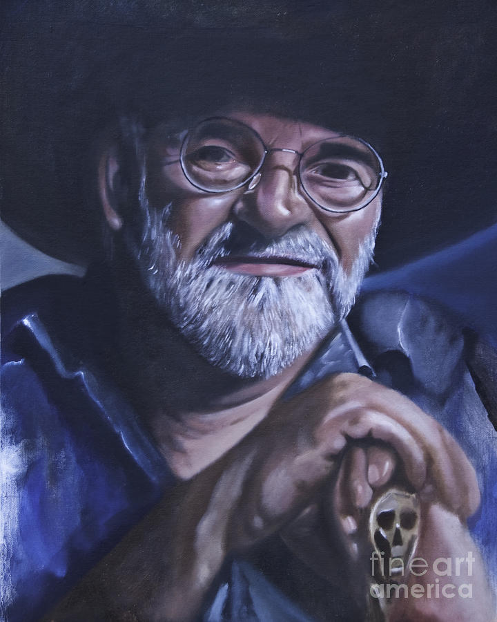 Sir Terry Pratchett Painting by James Lavott