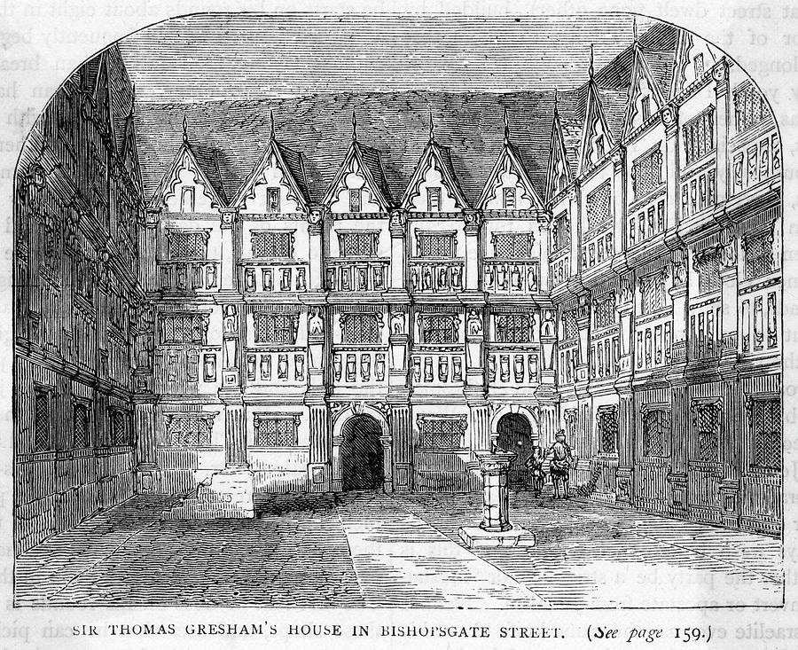 Sir Thomas Gresham House Drawing by Mary Evans Picture Library Pixels