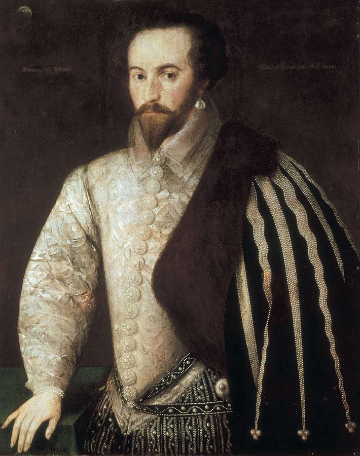 Sir Walter Raleigh. 1588. Portrait Photograph by Everett