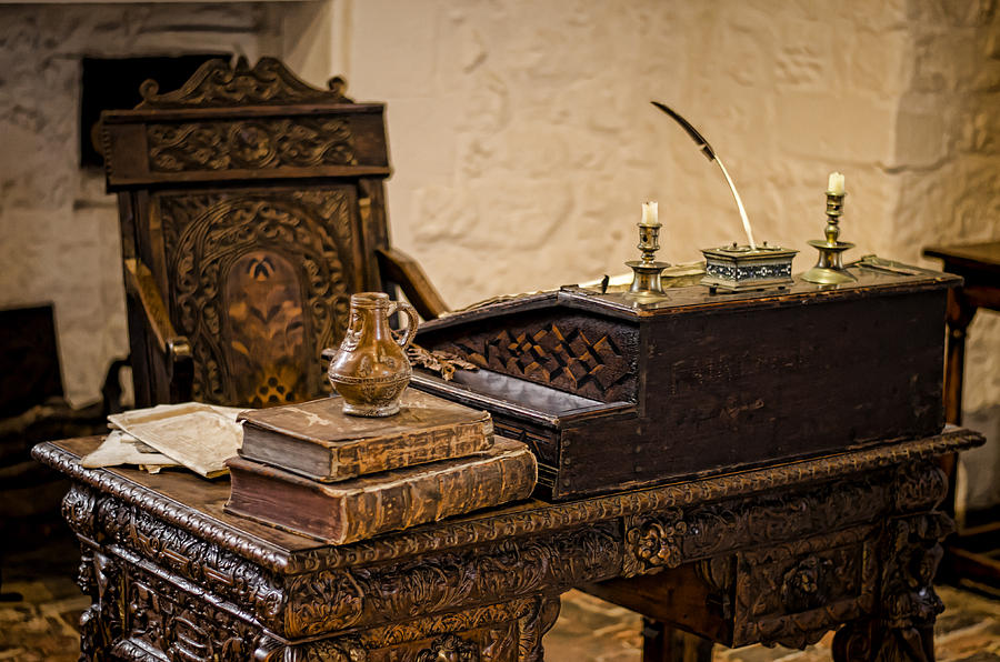 Sir Walter Raleighs Desk Photograph by Heather Applegate