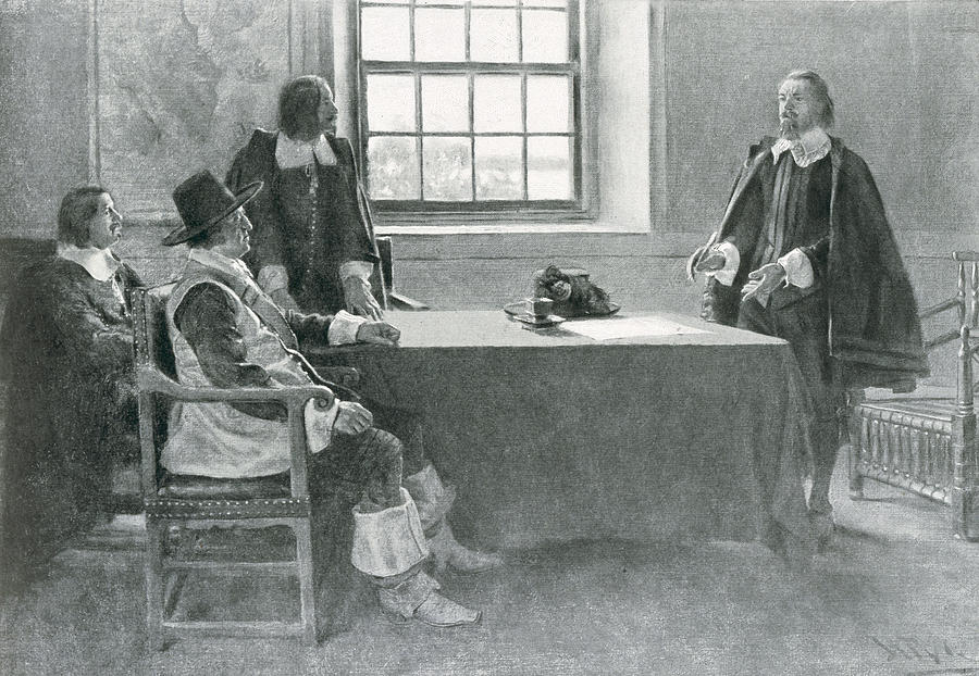 Royalist Photograph - Sir William Berkeley Surrendering To The Commissioners Of The Commonwealth, Illustration From In by Howard Pyle