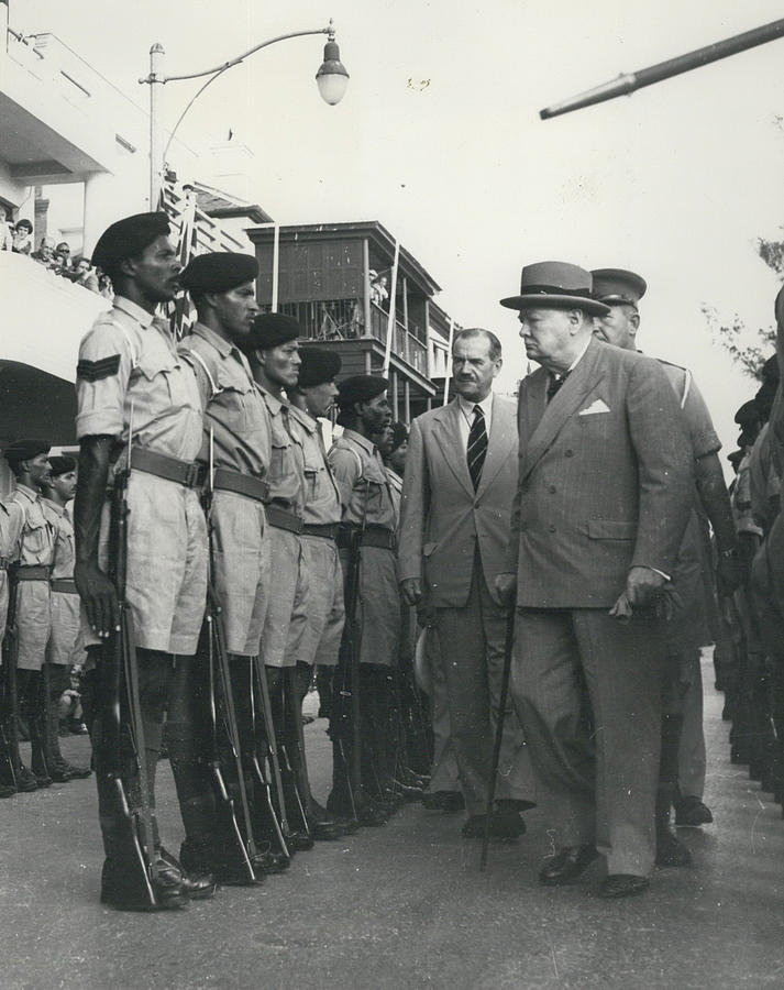 Sir Winston Churchill Inspects Bermuda Troops. Photograph by Retro ...