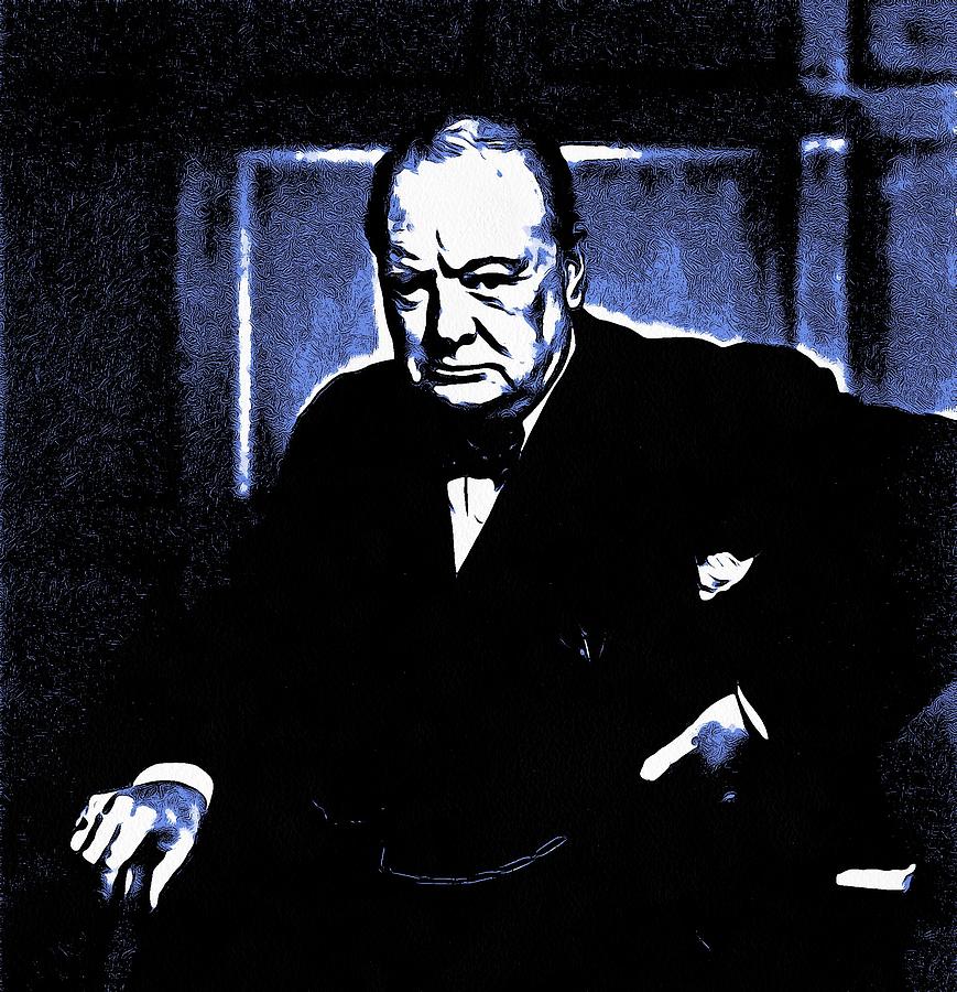 Sir Winston Churchill Digital Art by Maciek Froncisz