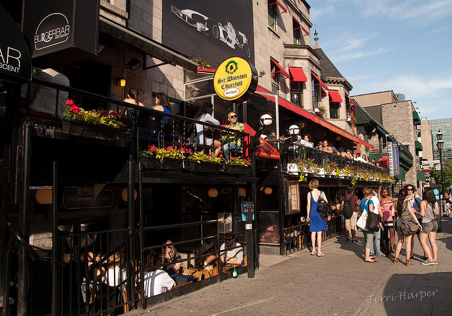 Sir Winston Churchill Pub on Rue de Crescent in Montreal Photograph by Terri Harper