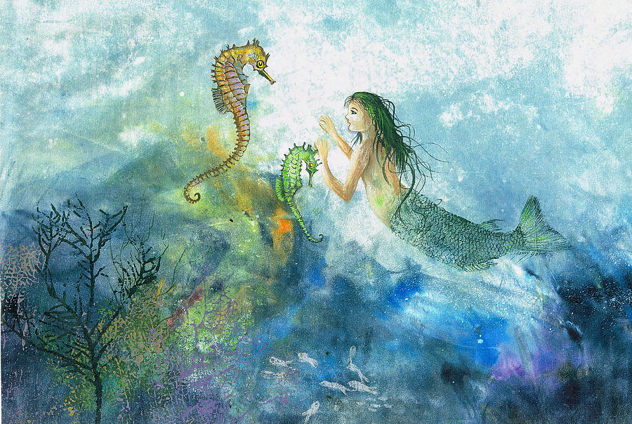 Mermaid Mixed Media - Siren Of The Sea by Nancy Gorr