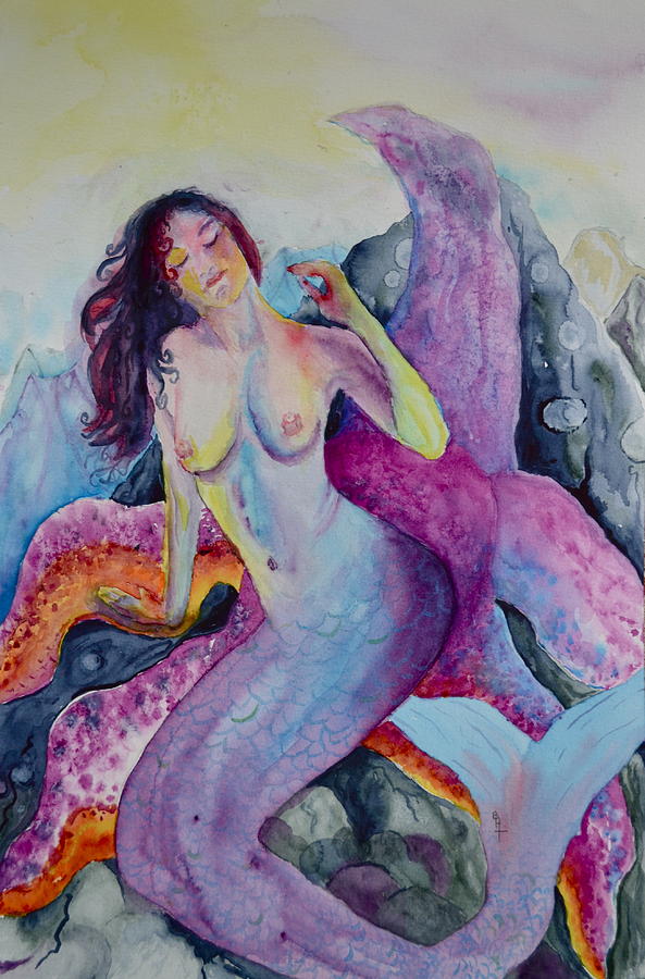 Mermaid Painting - Siren Signal by Beverley Harper Tinsley