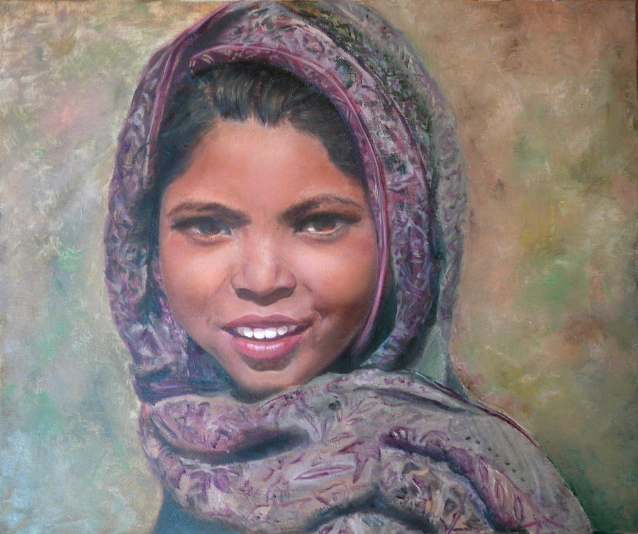 Portrait Painting - Sister from the East by Olga Yug