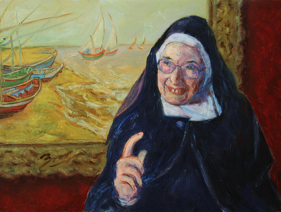 Sister Wendy Painting by Xueling Zou