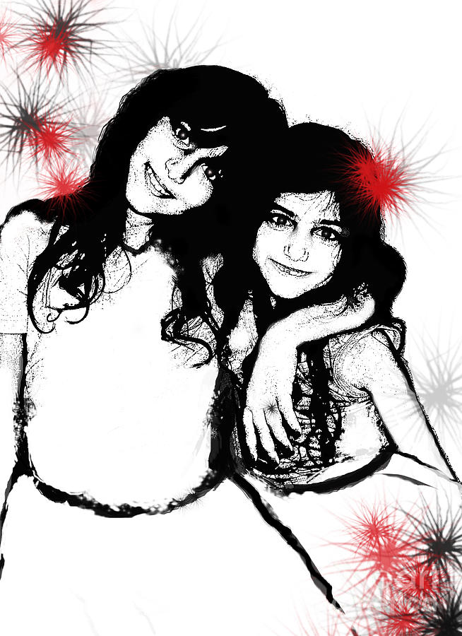 Abstract Digital Art - Sisterly Love by Angelique Bowman