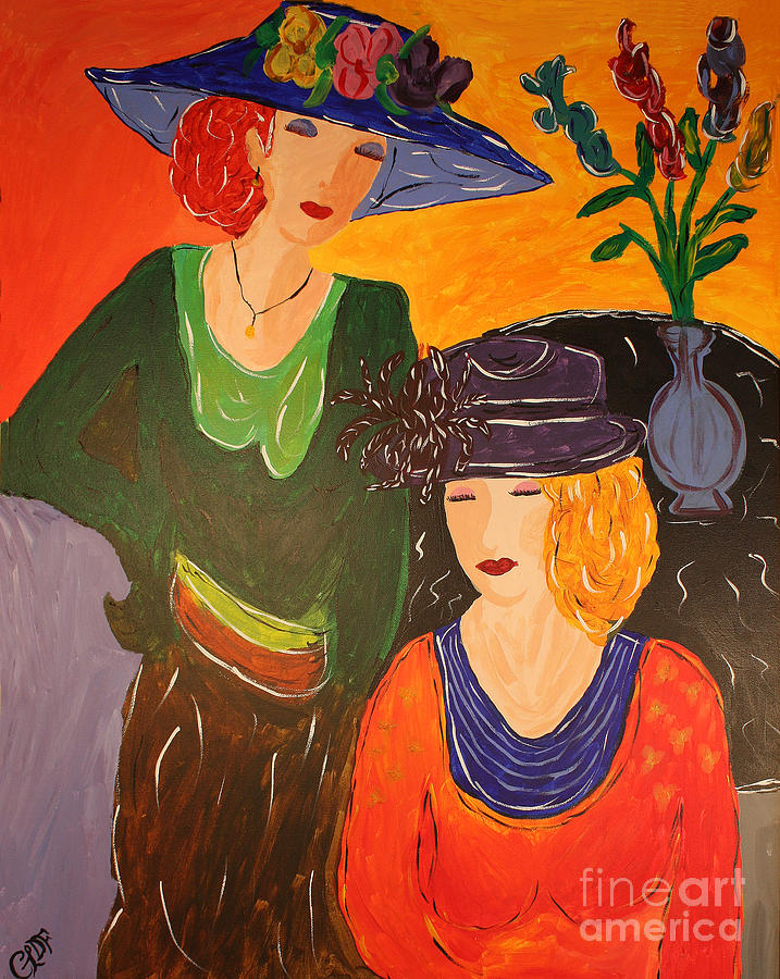 Sisters Painting by Christine Dekkers