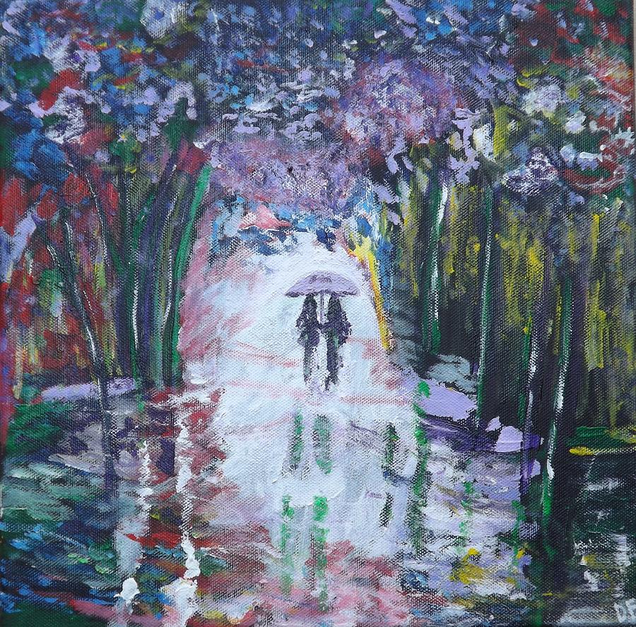 Sisters In The Park Painting