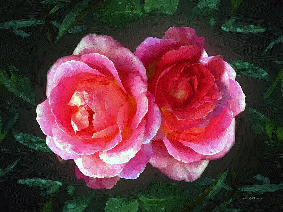 Sisters in the Spectrum of Pink Painting by RC DeWinter