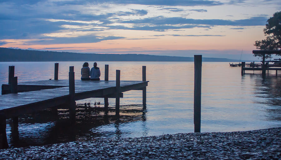 Sunset Photograph - Sisters - Lakeside Living at Sunset by Photographic Arts And Design Studio