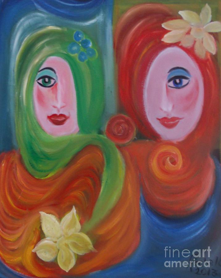 Flower Painting - Sisters by Rachel Carmichael