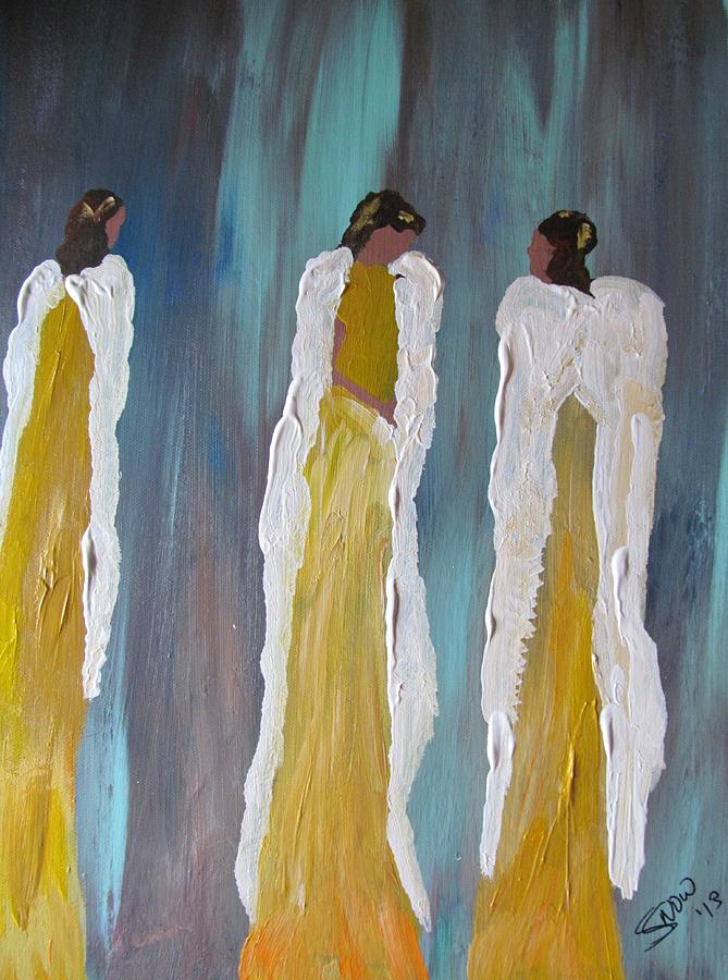 Sisters Painting by Susan Voidets