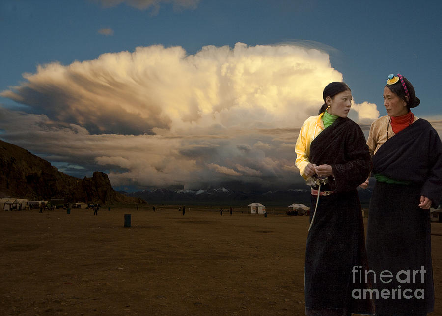 Sisters talk Mongolia Digital Art by Angelika Drake