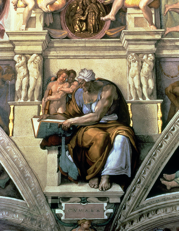 Sistine Chapel Ceiling Cumaean Sibyl, 1510 Fresco Post Restoration Photograph by Michelangelo Buonarroti