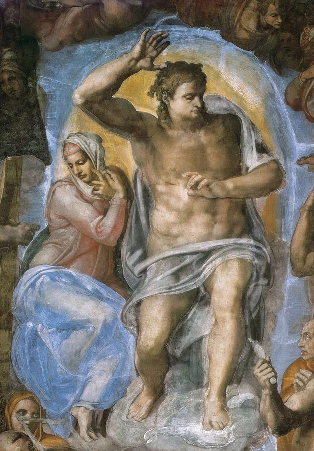 Vertical Photograph - Sistine Chapel. The Last Judgement by Everett