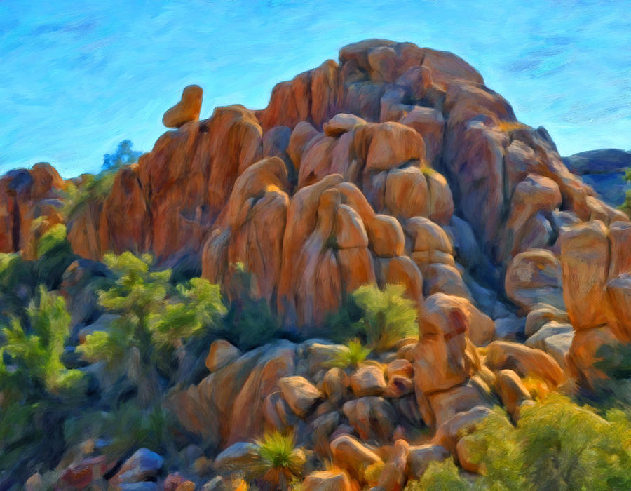 Sitting Above The Rock Pile Painting by Michael Pickett