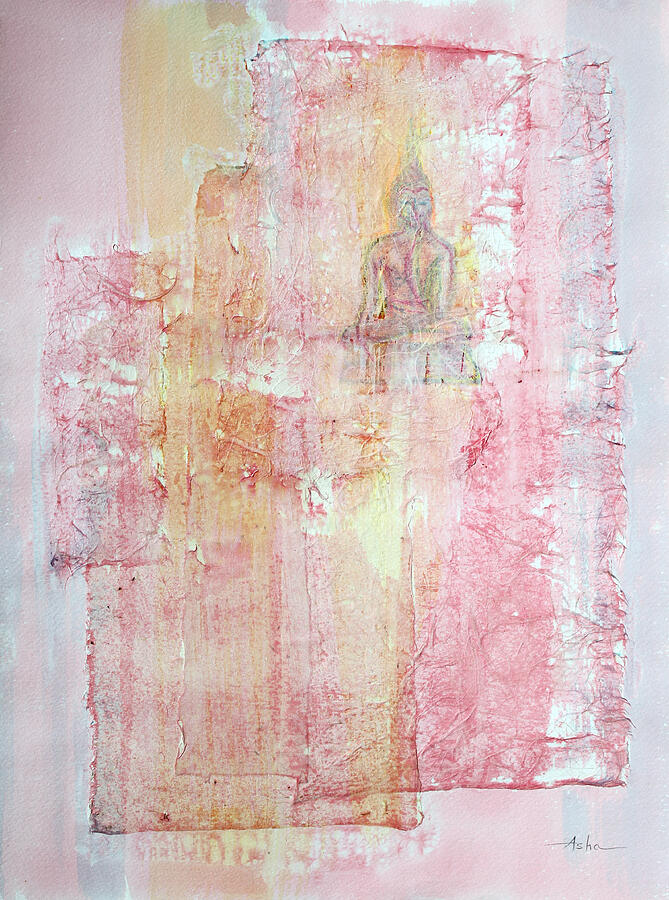 Abstract Painting - Sitting Buddha by Asha Carolyn Young