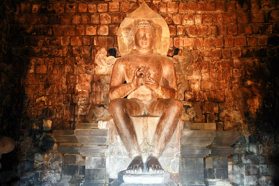 Sitting Buddha at Prambanan Temple In Java Photograph by Keith Thomson