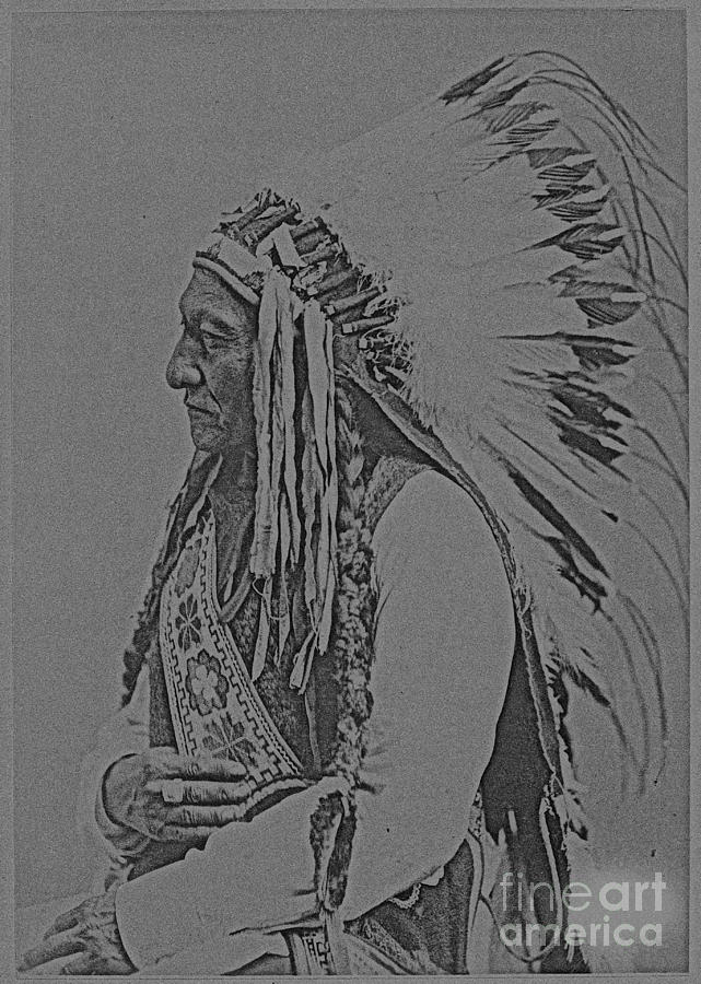 Adam Asar Mixed Media - Sitting Bull 1885 Sketch by Celestial Images