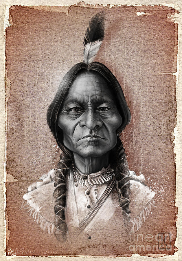 Portrait Digital Art - Sitting Bull by Andre Koekemoer